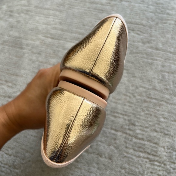 Ted Baker Immep Rose Gold Leather Bow Ballet Flats - Picture 6 of 12